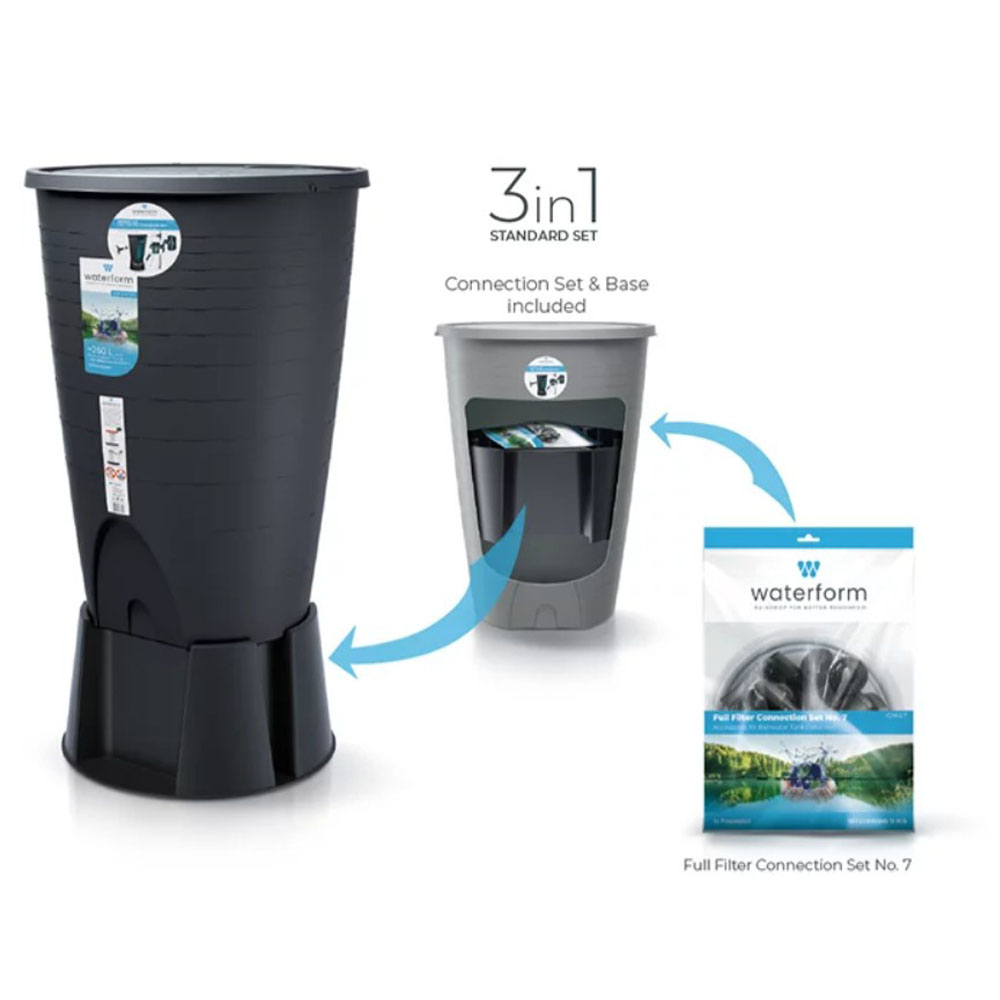Spremnik za kišnicu Prosperplast Peruno Set, 260L, Antracit |  |  |